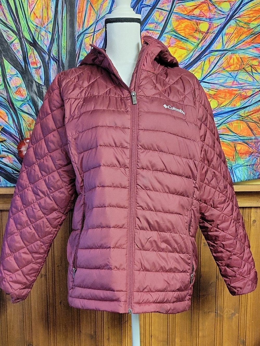 Columbia Women's Quilted Hooded Puffer Jacket - Burgundy